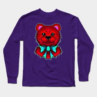 Red Teddy Bear & Tie Long Sleeve T-Shirt